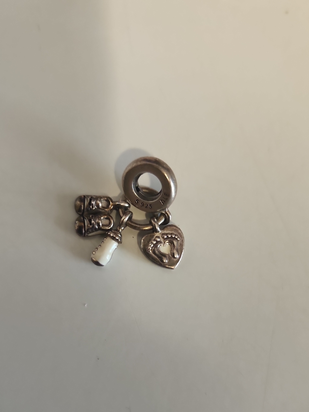 Pandora Sterling Silver Baby Charms Pendant - Heart, Bottle & Shoes